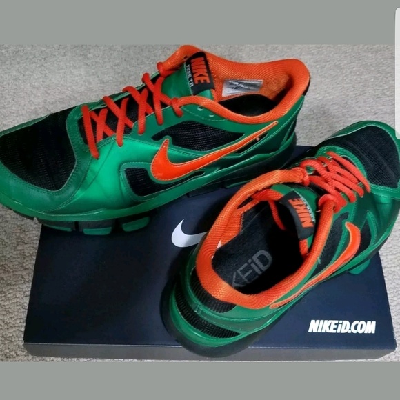 Nike ID FREE TR Green Orange Custom U Of M 10.5 - Picture 2 of 7